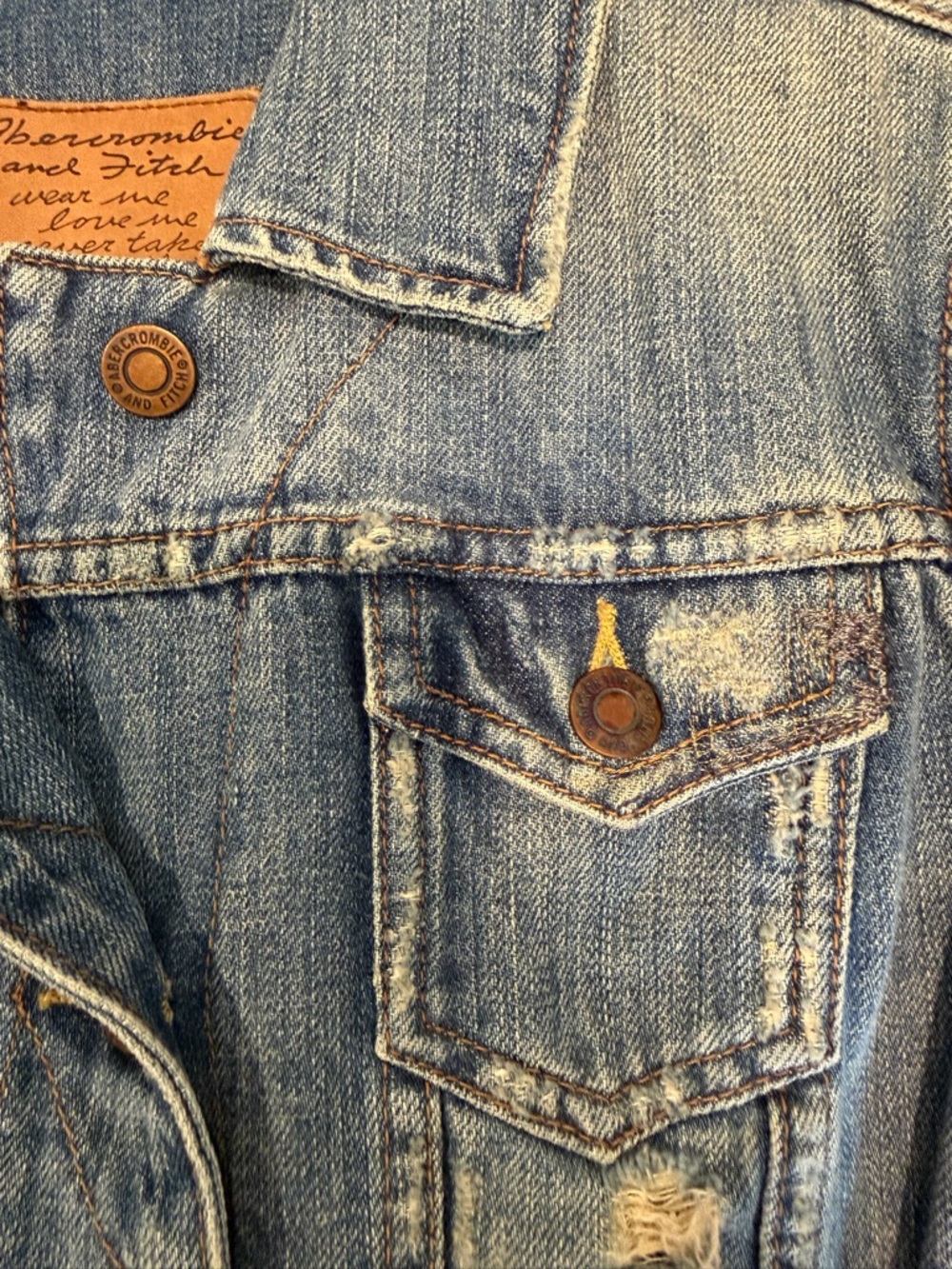 Abercrombie & Fitch Distressed Denim Jacket - Picture 7 of 14